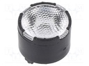 LED lens; round; Mat: PMMA plexiglass; transparent; 63°; H: 7mm