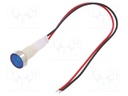 Indicator: LED; flat; 230VDC; 230VAC; Cutout: Ø10mm; 200mm leads