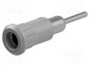 Socket; 4mm banana; 25A; 30VAC; 60VDC; grey; nickel plated