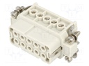 Connector: HDC; contact insert; female; S-A; PIN: 10; 10+PE; 16A