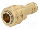 Quick connection coupling; straight; 35bar; Mat: brass; Seal: NBR