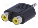 Adapter; Jack 3.5mm plug,RCA socket x2; stereo