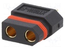 Plug; DC supply; XT60; female; PIN: 2; for cable; soldering; 40A