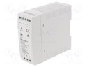 Power supply: switched-mode; 60W; 12VDC; 5A; 220÷240VAC; DIN; IP20