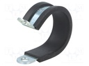 Fixing clamp; ØBundle : 25mm; W: 12mm; steel; Cover material: EPDM