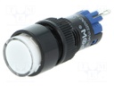 Switch: push-button; Pos: 2; SPDT; 0.5A/250VAC; 1A/24VDC; white