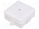 Enclosure: junction box; X: 86mm; Y: 86mm; Z: 39mm; wall mount; IP55