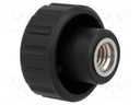 Knob; Dia: 20mm; M6; 6mm; H: 16mm; polyamide; Boss material: brass