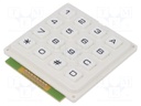 Keypad: plastic; No.of butt: 16; none; plastic; 200mΩ; 1N; 20mA