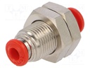 Push-in fitting; bulkhead,straight,inline splice; M12x1; 4mm