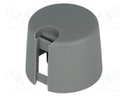 Knob; with pointer; plastic; Shaft d: 6mm; Ø20x16mm; grey; push-in