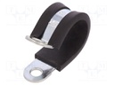 Fixing clamp; ØBundle : 20mm; W: 15mm; steel; Cover material: EPDM