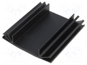 Heatsink: extruded; grilled; TO3; black; L: 75mm; W: 70mm; H: 15mm