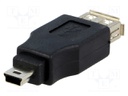 Adapter; USB 2.0; USB A socket,USB B mini plug