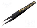 Tweezers; slighty bent,non-magnetic; Blade tip shape: sharp