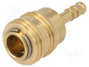 Quick connection coupling; straight; 35bar; Mat: brass; Seal: NBR