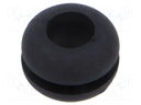 Grommet; black; UL94HB; TPR