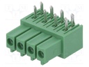 Pluggable terminal block; 3.5mm; ways: 4; angled 90°; socket; THT