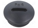 Stopper; PG9; IP56; Mat: polyamide; Body: black; Thread: PG; 6mm