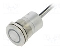 Switch: capacitive; Pos: 2; SPST-NO; 0.01A/12VDC; IP68; OFF-ON; 20mΩ