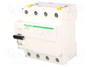 RCD breaker; Inom: 25A; Ires: 30mA; Poles: 4; 400V; Mounting: DIN