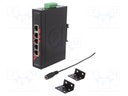 Industrial module: switch Ethernet; unmanaged; 12÷48VDC; RJ45; 5W