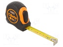 Measuring tape; L: 5m; Width: 19mm; Enclos.mat: ABS; Class: II