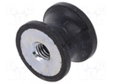 Vibration damper; M6; Ø: 20mm; rubber; L: 15mm; H: 6mm; 374N; 100N/mm