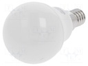 LED lamp; warm white; E14; 230VAC; 470lm; 5.5W; 2700K; CRImin: 80