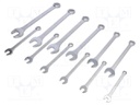 Key set; combination spanner; chromium plated steel; Pcs: 12