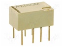 Relay: electromagnetic; DPDT; Ucoil: 5VDC; 0.5A/125VAC; 2A/30VDC