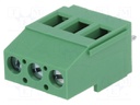 PCB terminal block; angled 90°; 5mm; ways: 3; on PCBs; 2.5mm2; 20A