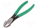 Pliers; side,cutting; handles with plastic grips; 180mm