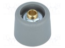 Knob; without pointer; polyamide; Shaft d: 6.35mm; Ø20x16mm; grey