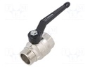 Mechanical ball valve; Temp: -15÷90°C; Mat: nickel plated brass