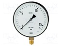 Manometer; Class: 1,6; 100mm; Application: to heating industry