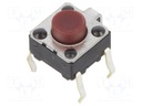 Microswitch TACT; SPST-NO; Pos: 2; 0.2A/15VDC; THT; none; 2.6N; 5mm
