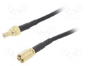 Cable; 1m; SMB female,SMB male; black; straight,angled