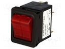 Circuit breaker; Urated: 240VAC; 60VDC; 10A; DPST; Poles: 2; 34x26mm