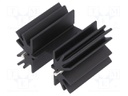 Heatsink: extruded; H; TO220; black; L: 38.1mm; W: 41.9mm; H: 25.4mm