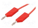 Test lead; silicone; 0.5m; red; 16A; 60VDC; Max contact res: 20mΩ