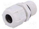 Cable gland; with long thread; PG11; IP68; Mat: polyamide; grey