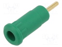 Socket; 1,5mm banana; Overall len: 29mm; green; insulated