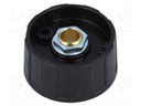 Knob; without pointer; ABS; Shaft d: 6.35mm; Ø31x15.5mm; black