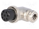 Plug; microphone; female; PIN: 8; for cable; angled 90°