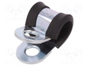 Fixing clamp; ØBundle : 10mm; W: 20mm; steel; Cover material: EPDM