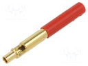 Socket; 4mm banana; 19A; 300V; red; insulated; Overall len: 59.5mm