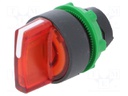 Switch: rotary; Stabl.pos: 2; 22mm; red; Illumin: LED; IP66; Pos: 2