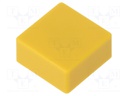 Button; push-in; none; 5.5mm; square; -25÷70°C; yellow