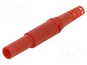 Plug; 4mm banana; 32A; 1kVDC; red; Max.wire diam: 2.5mm